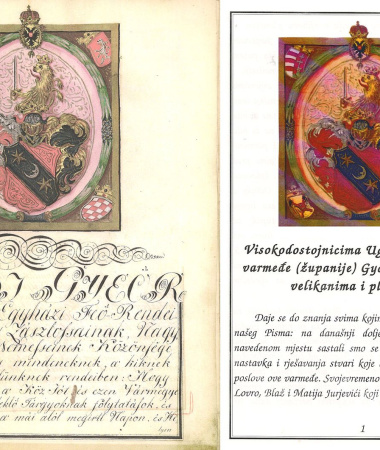 Potvrda Plemićke povelje u Györ županiji 18. veljače 1814.