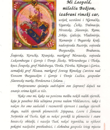 Prijevod prve stranice povelje
