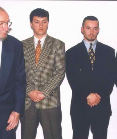 Predsjednik HPZ-a Dr. Nikola pl.Cindro, Dražen, Nikša i Siniša pl.Kuščić