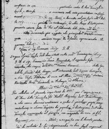 Preslik potvrde bračkog plemstva od strane mletačke vlasti iz 1657. godine