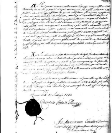 Preslik priznavanja povlastica bračkoga plemstva iz 1798. godine (prva austrijska uprava)